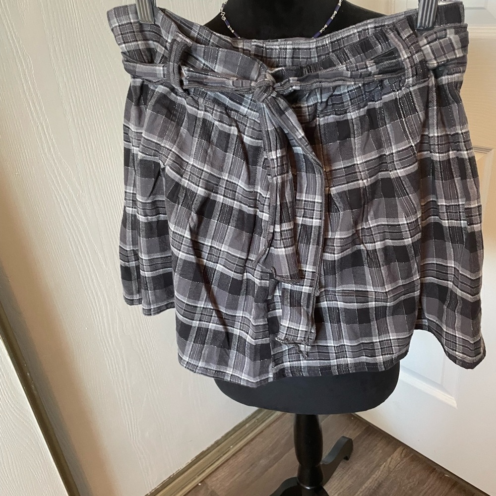Arizona Jean Company Gray Plaid Skort Size Teen 16 1/2 Plus